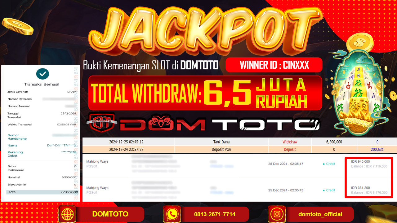 JACKPOT SLOT MAHJONG WAYS 25 DESEMBER 2024